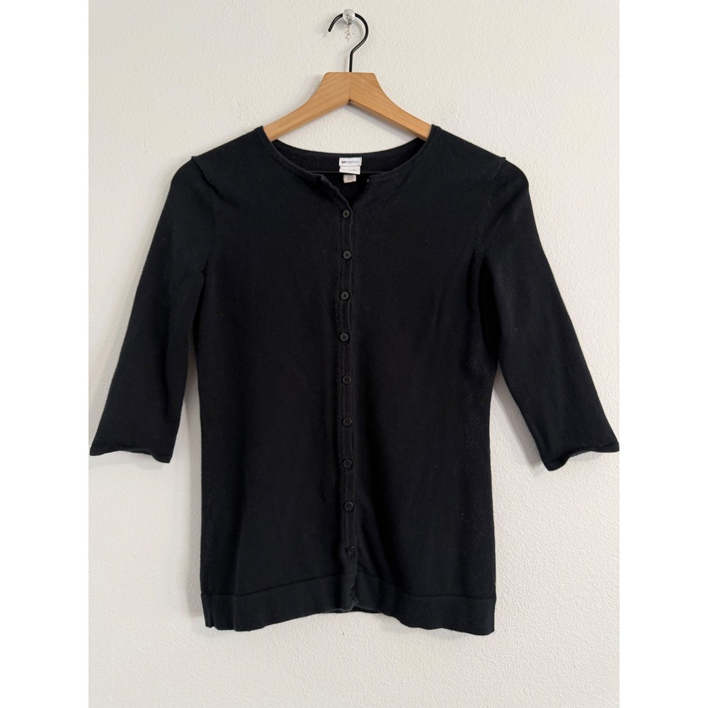 Gap - Black Cotton‎ Blend Button Down Cardigan Sweater Elbow Sleeves Size Small